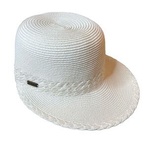 Hat Sun ‘N’ Sand Women’s White Paper Braid Sun Hat Backless UPF 50+ Protection